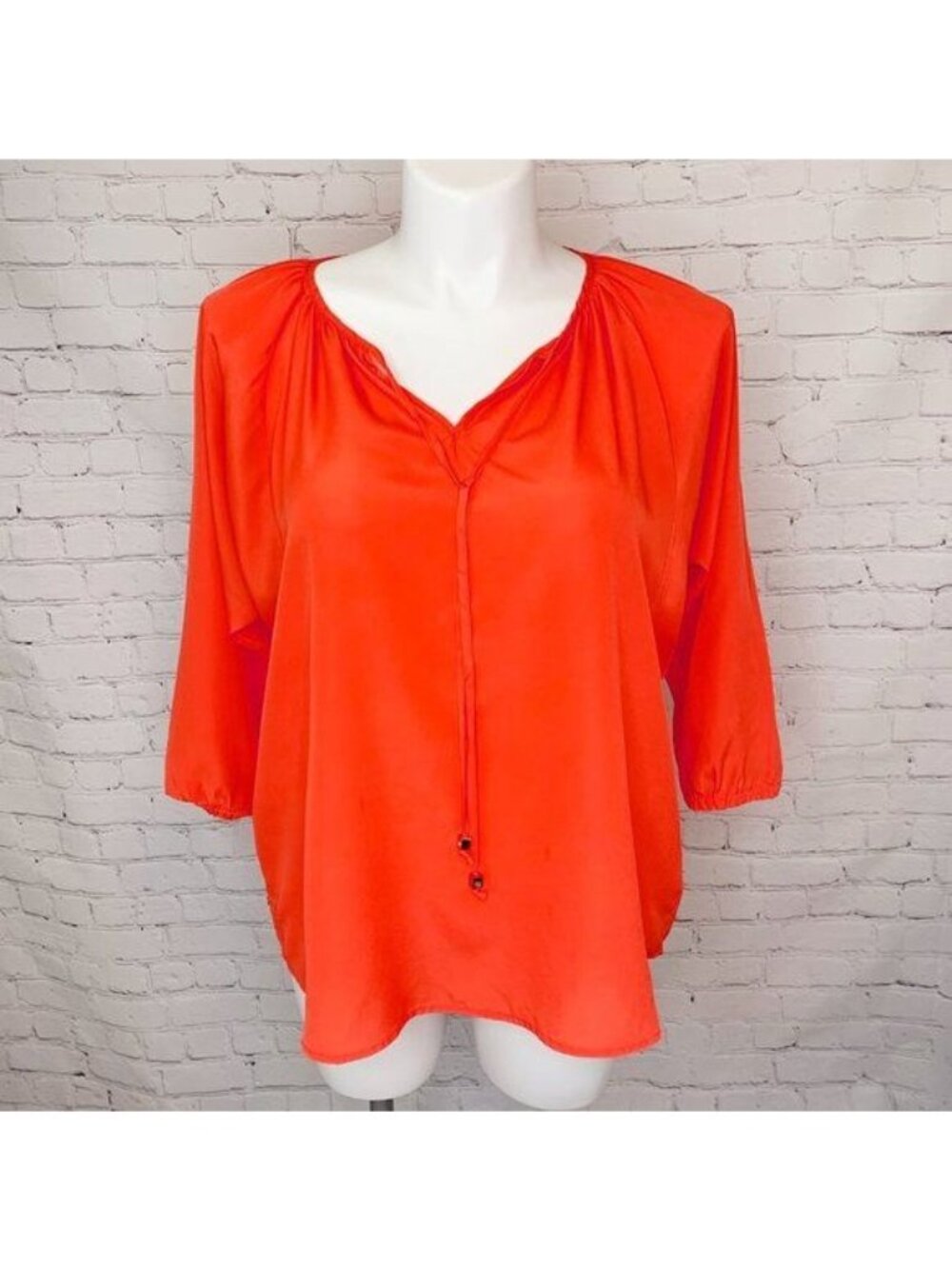 MICHAEL MICHAEL KORS ORANGE 3/4 SLEEVE BLOUSE - L